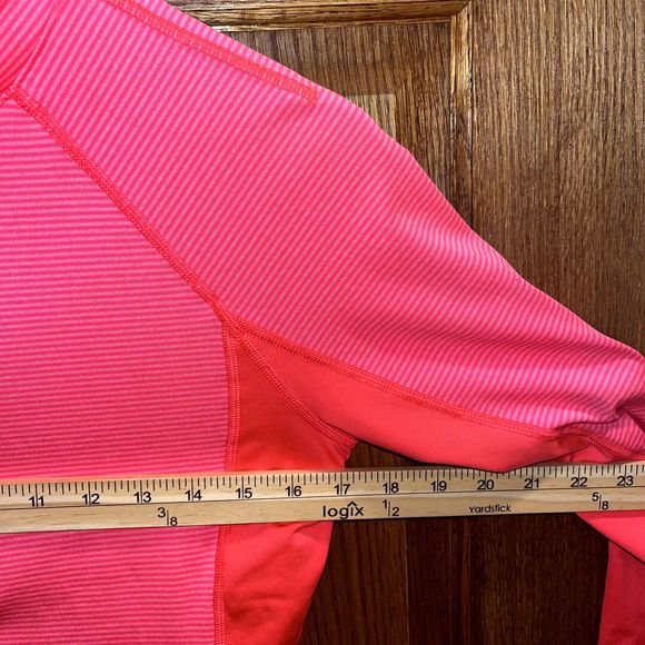 Under Armour Cold Gear M Bright Orange Striped Quarter Zip Running Jacket - Picture 6 of 6